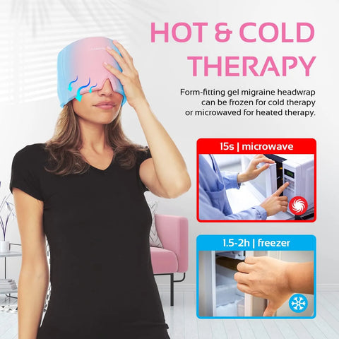 Migraine Relief Gel Ice Cap – Hot & Cold Head Wrap
